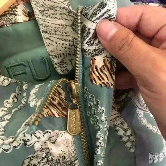 Vtg Fuda Sport International Nautical Green Silk Sweat Suit XL - Picture 9 of 14